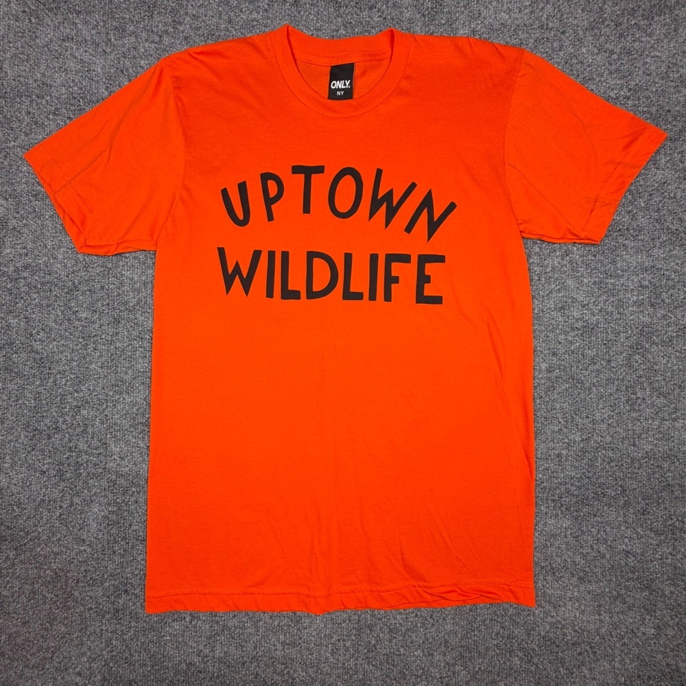 Only NY Uptown Wildlife Crew Neck Cotton T-Shirt Orange Streetwear Size M‎